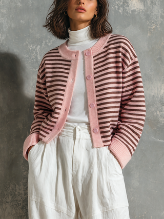 Rui – rose rayé marron
