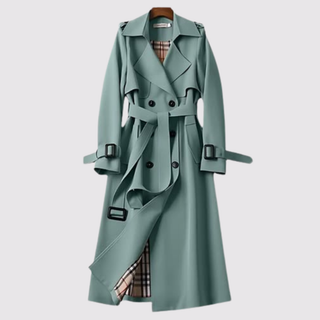 Nozomi | Trench long ceinturé – Vert
