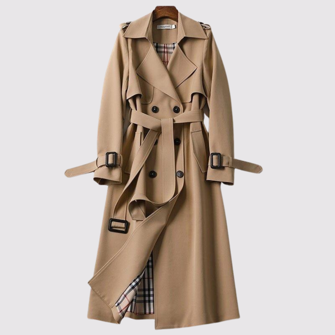 Nozomi | Trench long ceinturé – Beige