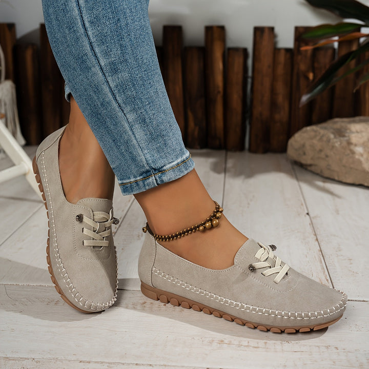 Misaki | Mocassins confort à semelle flexible – Blanc cassé