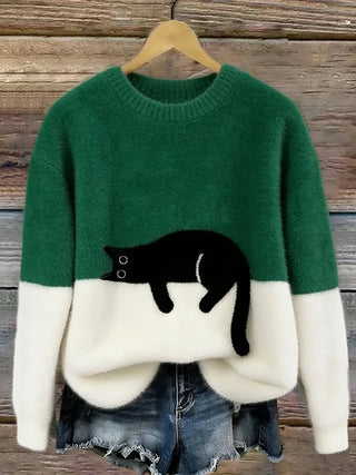 Hinata | Pull ample à motifs – Vert