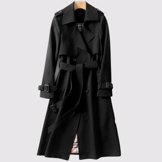 Nozomi | Trench long ceinturé – Noir