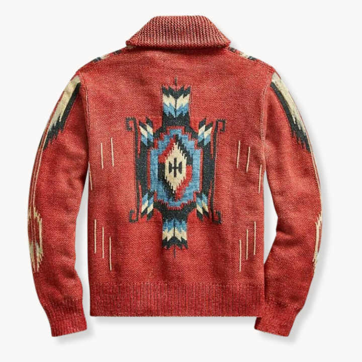 Momiji – cardigan à col châle en maille à motifs