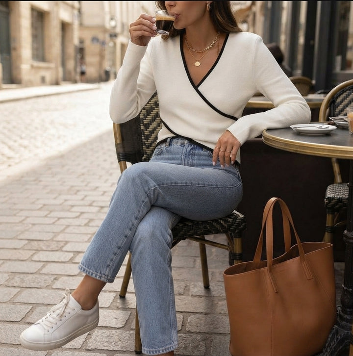 Yuna | Pull ajusté à col V