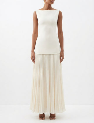 Sumire | Robe longue plissée sans manches