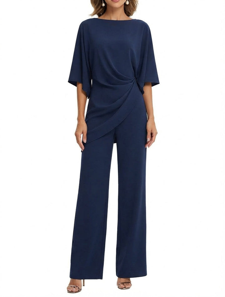 Ayame | Ensemble drapé à manches cape et pantalon large