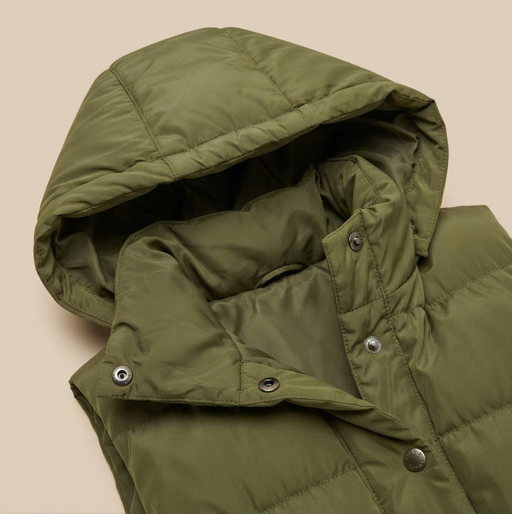 Honoka | Gilet long matelassé à capuche