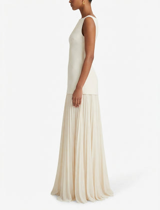 Sumire | Robe longue plissée sans manches