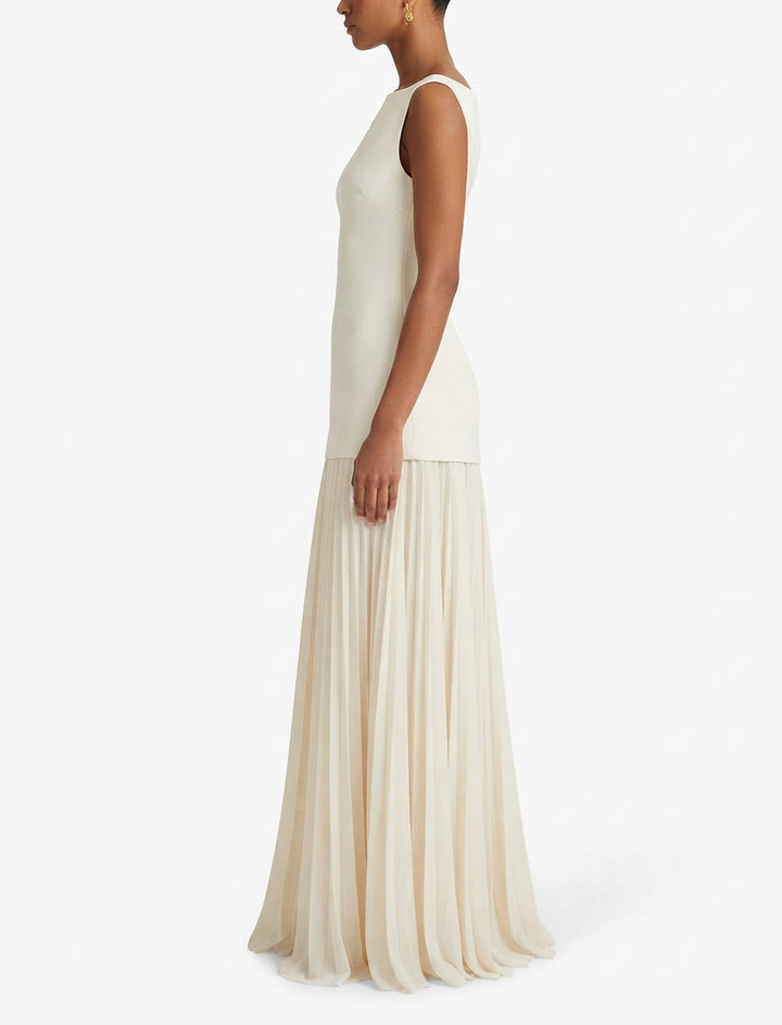 Sumire | Robe longue plissée sans manches