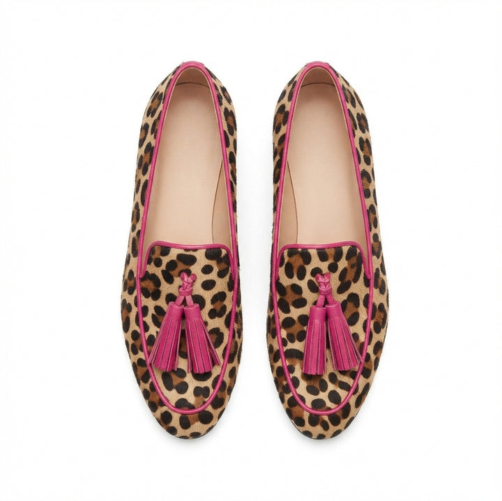 Tsubaki | Mocassins léopard rose