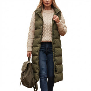Honoka | Gilet long matelassé à capuche
