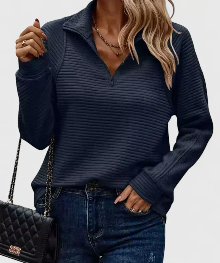 Yui | Pull doux à coupe élégante – Bleu marine