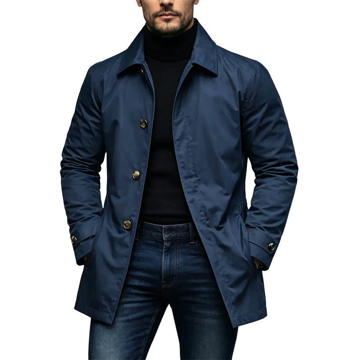Veste mi-longue déperlante – Bleu marine