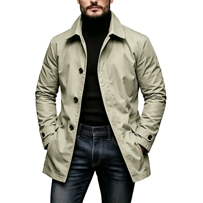 Veste mi-longue déperlante – Kaki