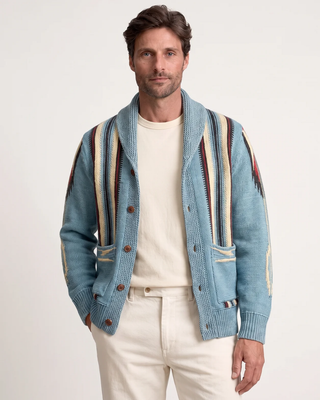 Momiji – cardigan à col châle en maille à motifs