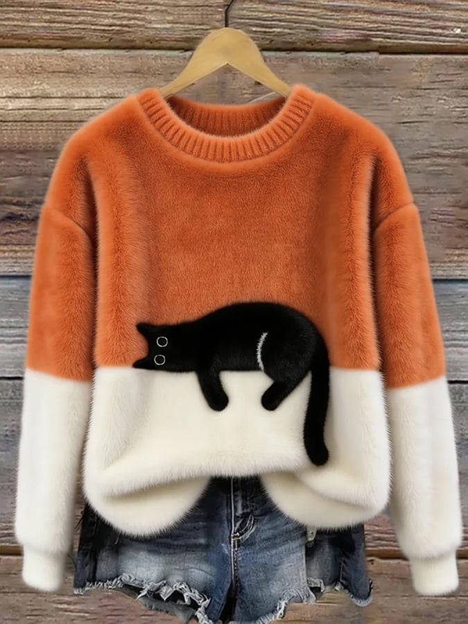 Hinata | Pull ample à motifs – Orange