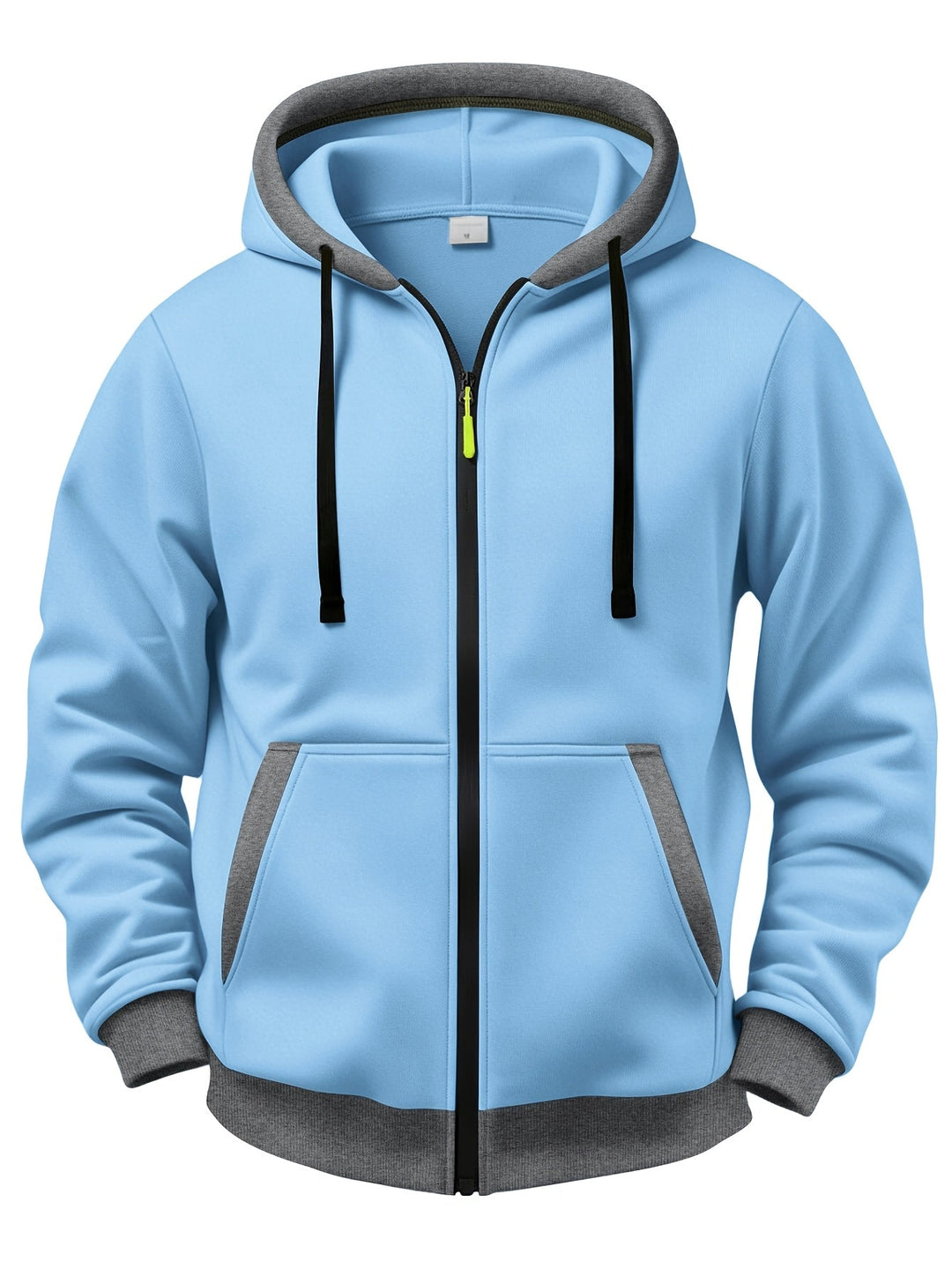 Sweat zippé à capuche – Bleu clair