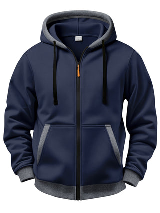 Sweat zippé à capuche – Bleu marine