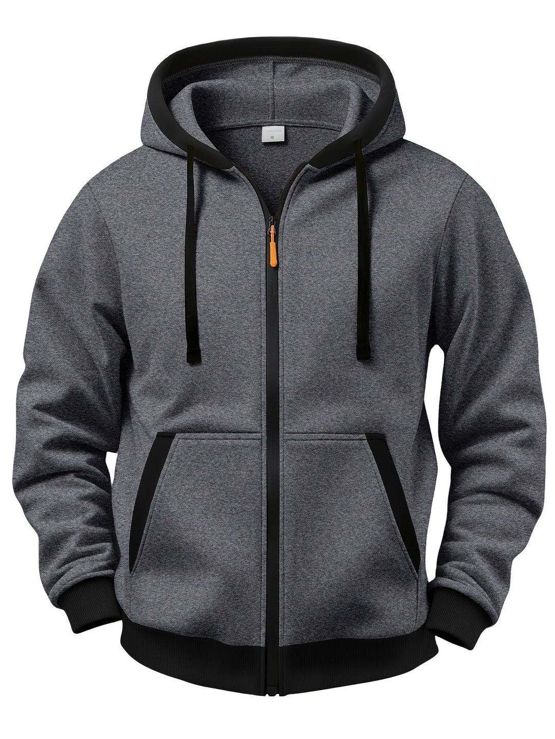 Sweat zippé à capuche – Gris foncé