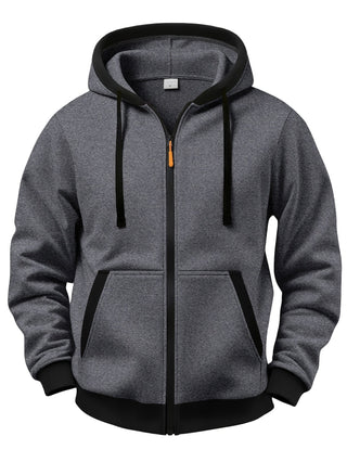 Sweat zippé à capuche – Gris foncé