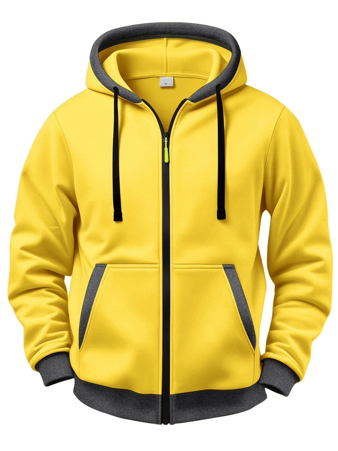 Sweat zippé à capuche – Jaune