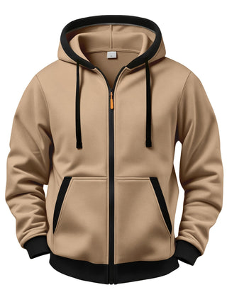 Sweat zippé à capuche – Kaki