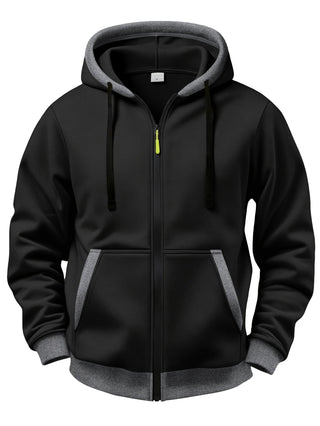 Sweat zippé à capuche – Noir