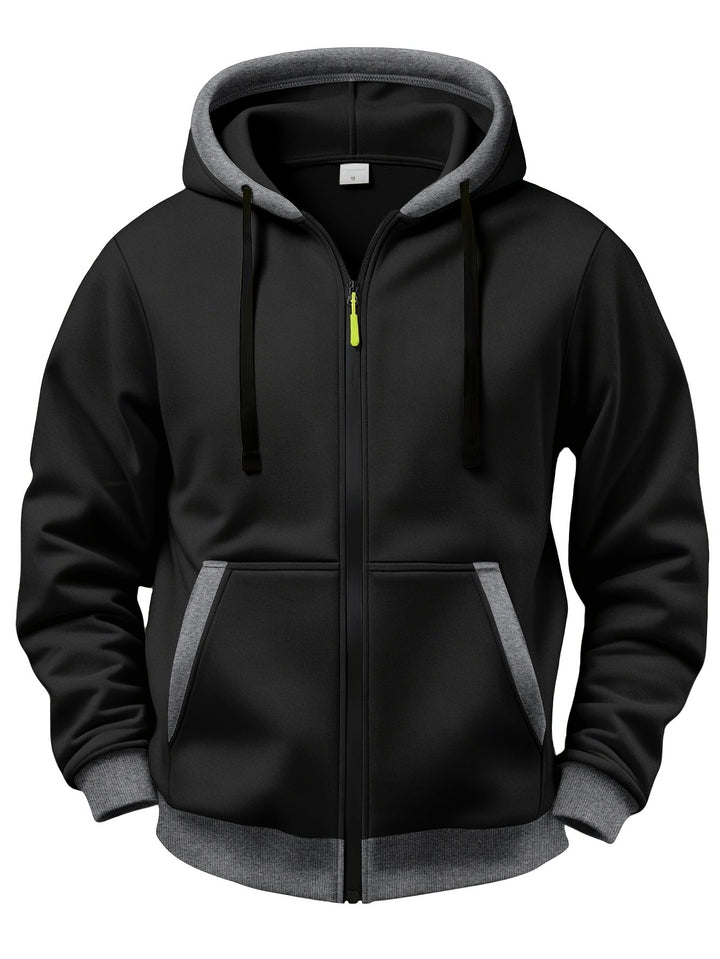 Sweat zippé à capuche – Noir