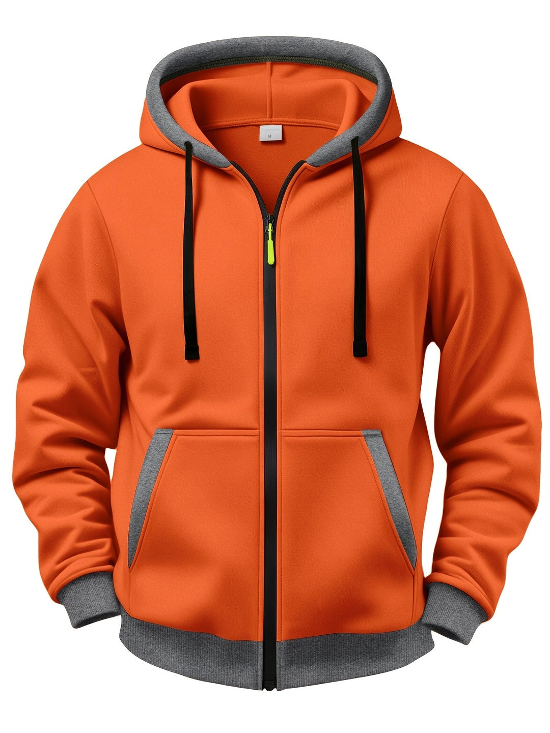 Sweat zippé à capuche – Orange