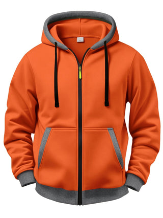 Sweat zippé à capuche – Orange