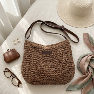 Chinatsu | Sac bandoulière plat réglable – Marron