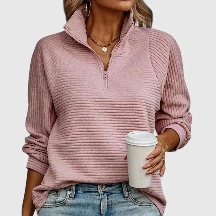 Yui | Pull doux à coupe élégante – Rose