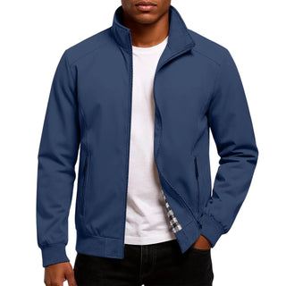 Blouson bomber à col montant – Bleu
