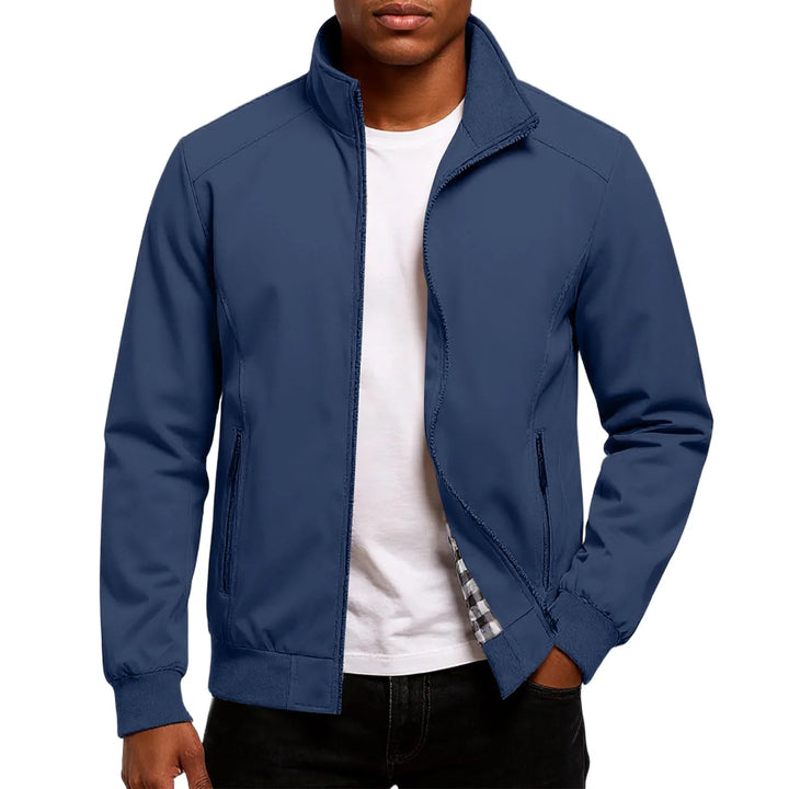 Blouson bomber à col montant – Bleu