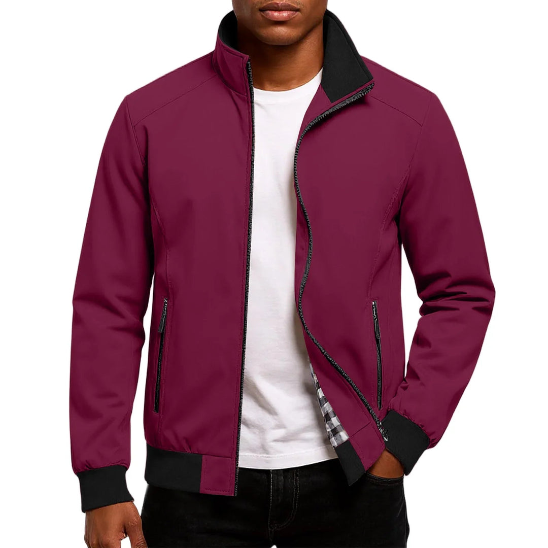 Blouson bomber à col montant – Bordeaux