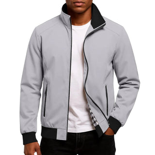 Blouson bomber à col montant – Gris