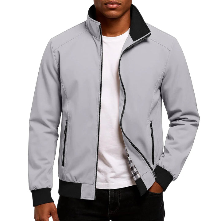 Blouson bomber à col montant – Gris