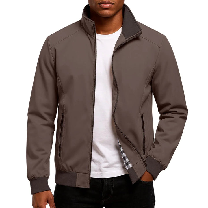 Blouson bomber à col montant – Marron