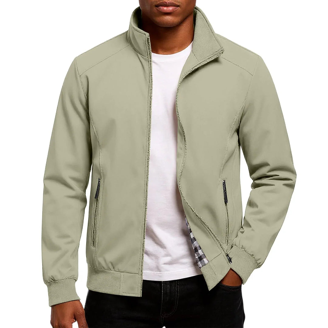 Blouson bomber à col montant – Vert