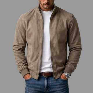 Blouson bomber effet daim – Kaki