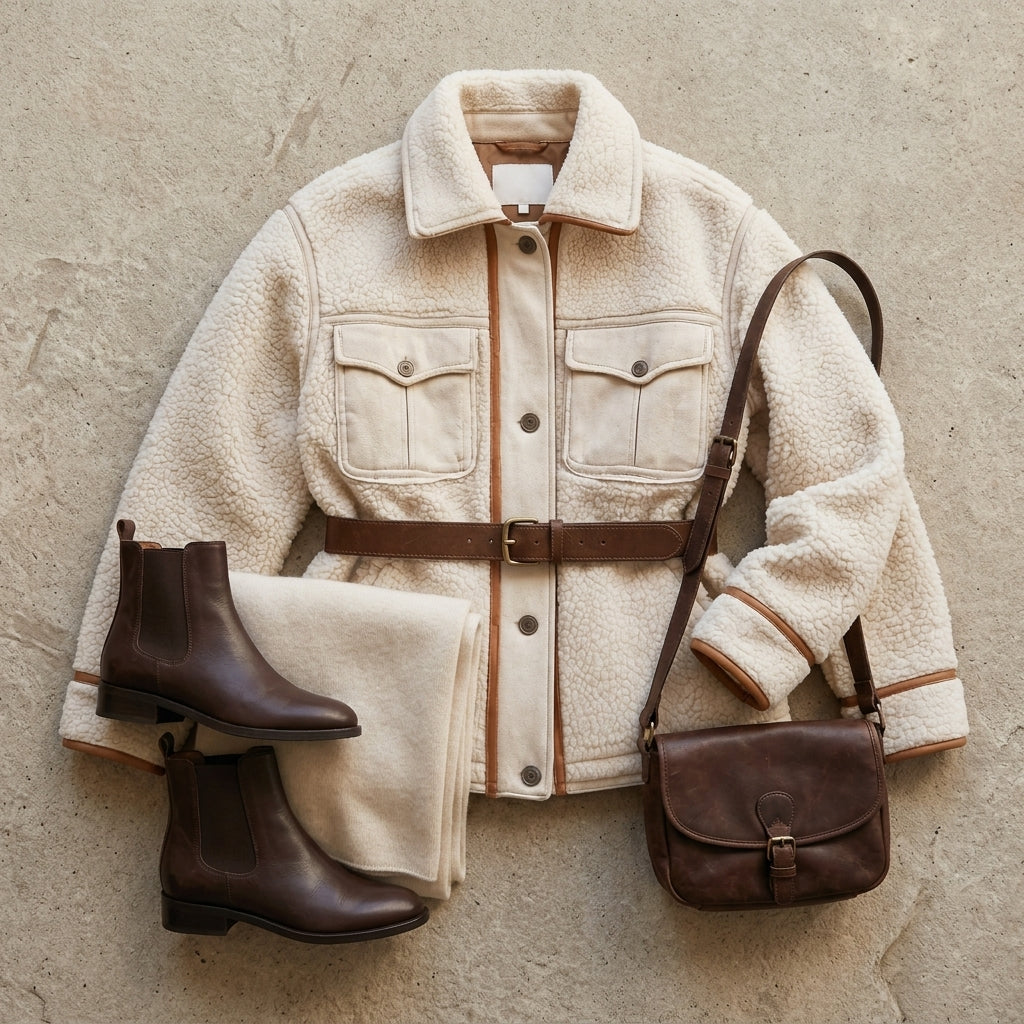 Composition look et accessoires veste sherpa Ritsu