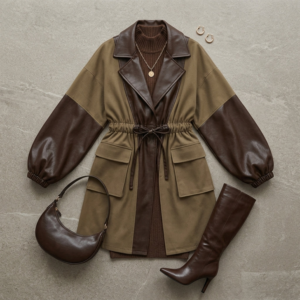 Fumi - Trench midi mise en avant des caractéristiques
