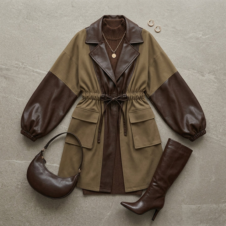 Fumi - Trench midi mise en avant des caractéristiques