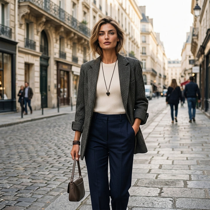 Mizuki blazer effet tweed à chevrons - Ambiance lifestyle