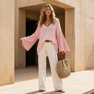Madoka - Silhouette et tombé du pull porté sur modèle