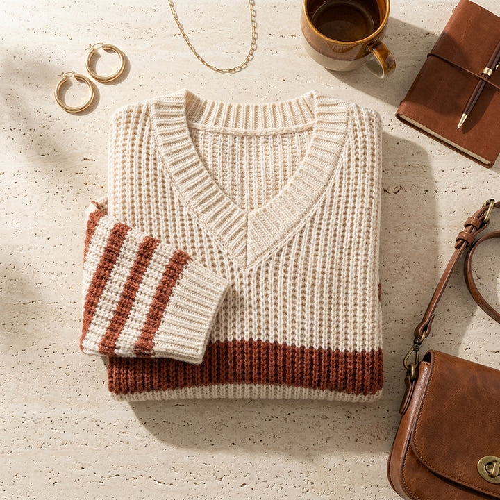 Pull Aimi – composition flat-lay et accessoires