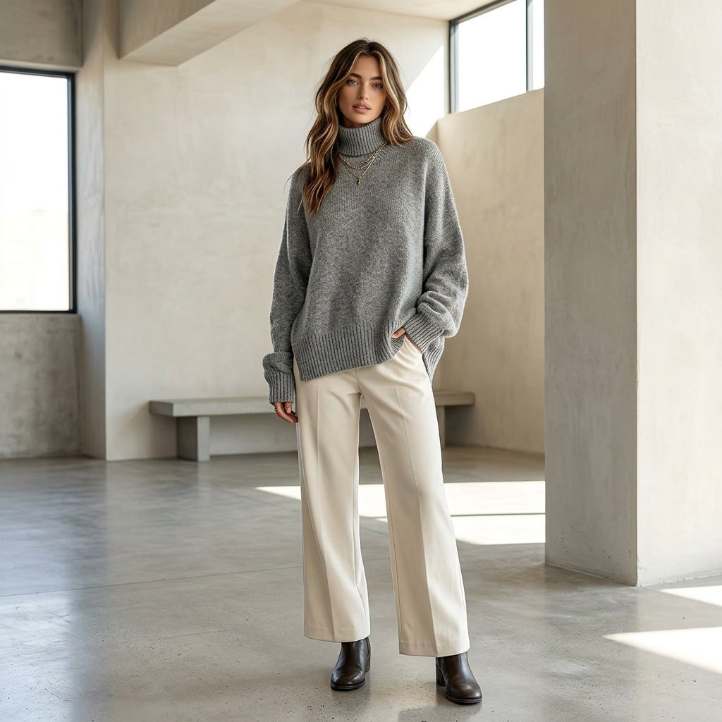 Usagi – Tenue complète pull oversize avec pantalon large et bottines