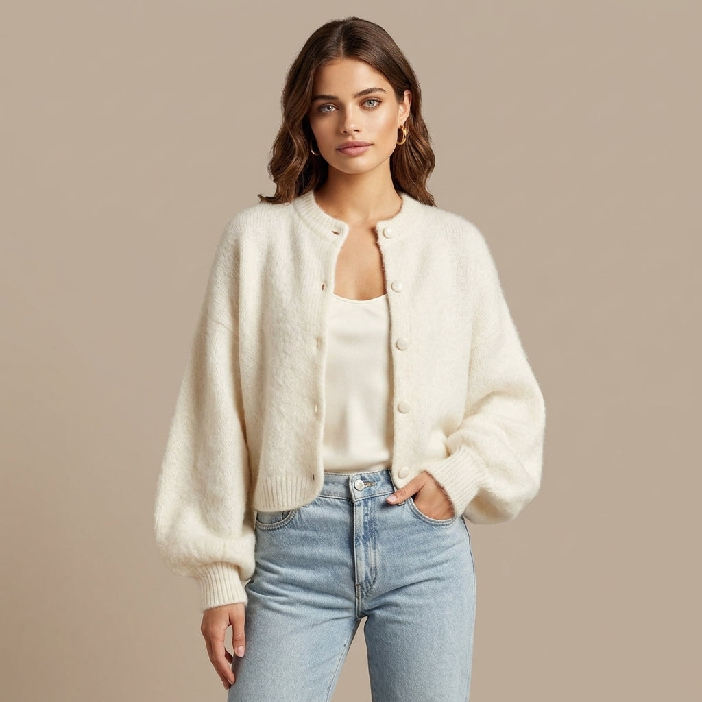 Shizuka – Cardigan blanc crème studio