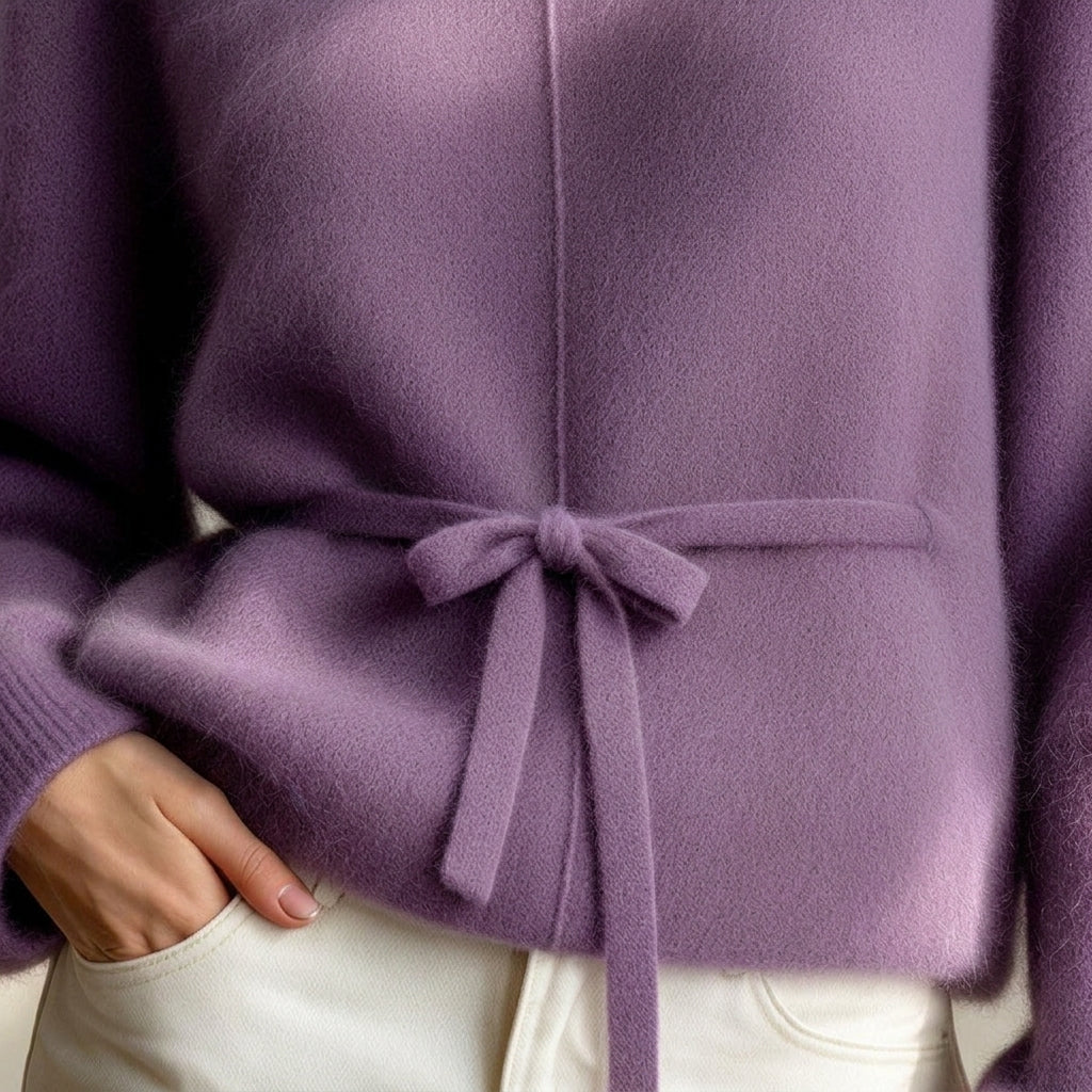 Chiyo - Gros plan maille et ceinture nouée