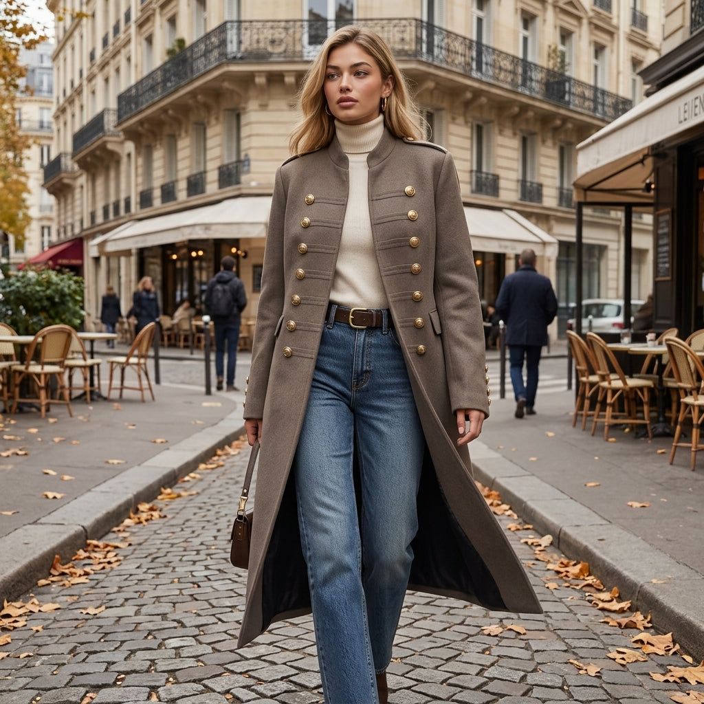 Chiaki – Manteau militaire porté en extérieur lifestyle